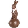 Clayre & Eef 6PR5204 Décoration Lapin sur œuf Marron Rose 12x10x25 cm