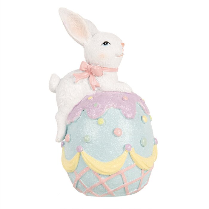 Clayre & Eef 6PR5210 Décoration Lapin sur œuf 9x9x17 cm