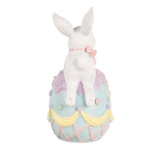 Clayre & Eef 6PR5210 Décoration Lapin sur œuf 9x9x17 cm