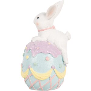 Clayre & Eef 6PR5210 Décoration Lapin sur œuf 9x9x17 cm