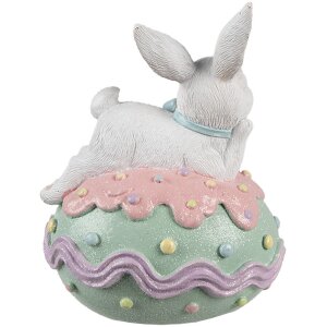 Clayre & Eef 6PR5212 Décoration Lapin sur œuf 11x9x15 cm