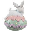 Clayre & Eef 6PR5212 Décoration Lapin sur œuf 11x9x15 cm