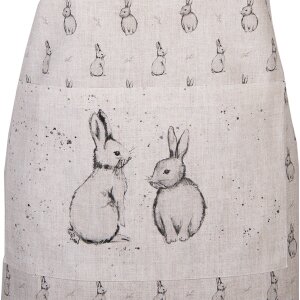 Clayre & Eef Tablier BNS41 Motif lapin Beige Gris 70x85 cm Coton