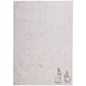 Clayre & Eef BNS42 Linge de cuisine 50x70 cm Beige Gris Motif lapin Campagne