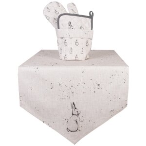 Clayre & Eef BNS50 Panier à pain Beige Gris 15x16 cm avec motif de lapin