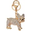 Juleeze JZKC0166 Porte-clés bouledogue or strass 5x2x6 cm