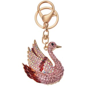 Juleeze JZKC0171 Porte-clés cygne or rose strass...