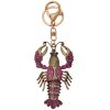 Juleeze JZKC0172 Porte-clés Homard Doré Strass Violet