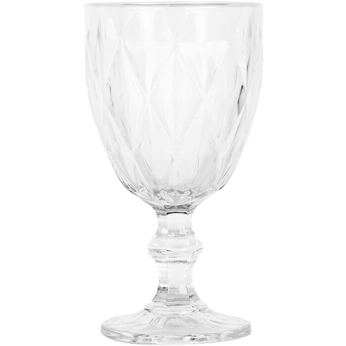 Clayre & Eef 6GL5046 Verre à vin 200ml Schliffdesign Ø8xH16cm Transparent