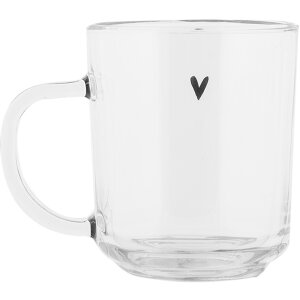 Clayre & Eef Verre à thé Motif cœur 200 ml Transparent Design élégant