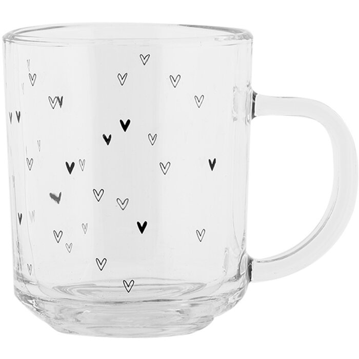 Clayre & Eef BHSGL0016 Verre à thé 200 ml Transparent avec motif de cœur Romantique