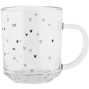 Clayre & Eef BHSGL0016 Verre à thé 200 ml Transparent avec motif de cœur Romantique