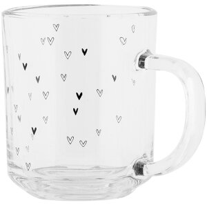 Clayre & Eef BHSGL0016 Verre à thé 200 ml Transparent avec motif de cœur Romantique