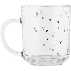 Clayre & Eef BHSGL0016 Verre à thé 200 ml Transparent avec motif de cœur Romantique