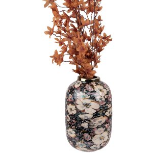 Clayre & Eef 65889 Vase décoratif Fer Noir Beige Ø 17x26 cm Style Boho