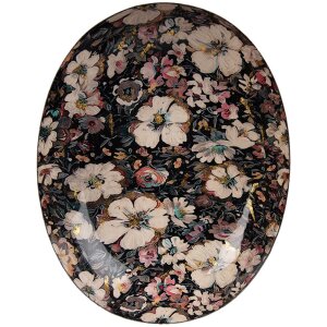 Clayre & Eef 65896 Coupe Fer Noir Floral 34x27x7 cm