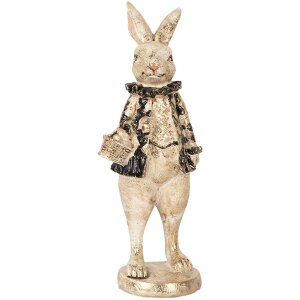 Clayre & Eef Lapin décoratif 9x10x24 cm Beige...