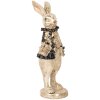 Clayre & Eef Lapin décoratif 9x10x24 cm Beige Noir Polyrésine Figurine animale