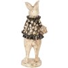 Clayre & Eef Lapin décoratif 9x10x24 cm Beige Noir Polyrésine Figurine animale