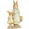 Clayre & Eef 6PR5453 Lapin décoratif Polyrésine Beige Vert Jaune 14x7x20 cm