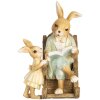 Clayre & Eef Figurine décorative Lapin style campagnard Polyrésine 12x11x17 cm Beige