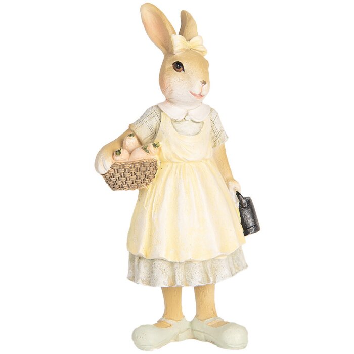 Clayre & Eef 6PR5455 Lapin décoratif Beige Jaune 8x5x15 cm Décoration de Pâques