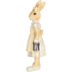 Clayre & Eef 6PR5455 Lapin décoratif Beige Jaune 8x5x15 cm Décoration de Pâques