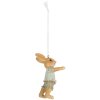 Clayre & Eef Décoration Lapin suspendu Beige Bleu 5x4x8 cm