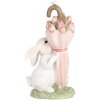 Clayre & Eef Figurine décorative Lapin avec parapluie 9x7x15 cm blanc rose