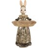 Clayre & Eef Décoration Lapin avec bol Beige Vert Or 16x15x29 cm