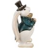 Clayre & Eef Figurine de lapin déco Blanc Bleu 14x13x23 cm Polyrésine