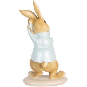 Clayre & Eef Lapin déco style campagne bleu 9x7x15 cm