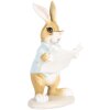 Clayre & Eef Décoration Lapin de Pâques Beige Bleu 9x9x15 cm style rustique