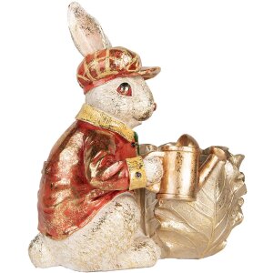 Clayre & Eef Lapin déco Beige Rouge Or...