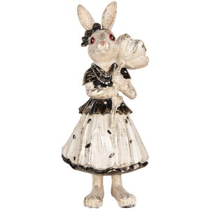 Clayre & Eef Lapin déco Beige Noir 13x11x30 cm...