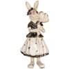 Clayre & Eef Lapin déco Beige Noir 13x11x30 cm Figurine de Pâques en polyrésine