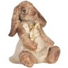 Clayre & Eef Lapin déco Polyrésine Marron Beige Or 16x14x18 cm