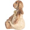 Clayre & Eef Lapin déco Polyrésine Marron Beige Or 16x14x18 cm