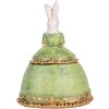 Clayre & Eef Boîte à bijoux Lapin Beige Vert 18x15x24 cm