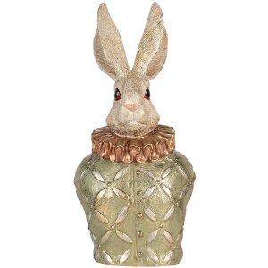 Clayre & Eef Buste décoratif Lapin Beige Vert...