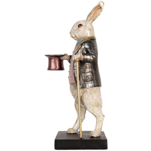 Clayre & Eef 6PR5514 Figurine décorative Lapin Beige Gris 17x14x33 cm