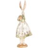 Clayre & Eef Déco Lapin Vintage Figure de Pâques Beige Or 12x9x33 cm