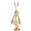 Clayre & Eef Déco Lapin Vintage Figure de Pâques Beige Or 12x9x33 cm