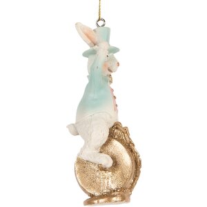 Clayre & Eef 6PR5711 Décoration pendentif lapin suspendu 4x4x10 cm