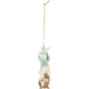 Clayre & Eef 6PR5711 Décoration pendentif lapin suspendu 4x4x10 cm