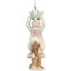 Clayre & Eef 6PR5711 Décoration pendentif lapin suspendu 4x4x10 cm