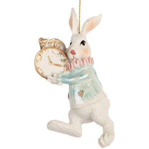 Clayre & Eef Décoration Pendentif Lapin Blanc...