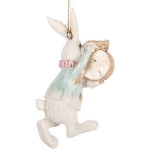 Clayre & Eef Décoration Pendentif Lapin Blanc...