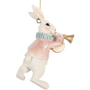 Clayre & Eef 6PR5713 Décoration Pendentif Lapin 5x3x8 cm Polyrésine