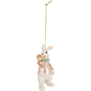 Clayre & Eef 6PR5713 Décoration Pendentif Lapin 5x3x8 cm Polyrésine